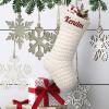 SearchI Personalized Christmas Stocking, 18 Inches Large Custom Family Christmas Stocking with Names Customized Knit Embroidered Xmas Stockings Initial Knitted Fireplace Hanging Stockings (5 Pcs) view 4