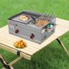 Commercial Flat Top Grill and 6L Deep Fryer Combo, Gas Nonstick Griddle, Countertop Stainless Steel Griddle and Deep Fryer with Basket for French Fry Restaurants Fast Food Stands view 3