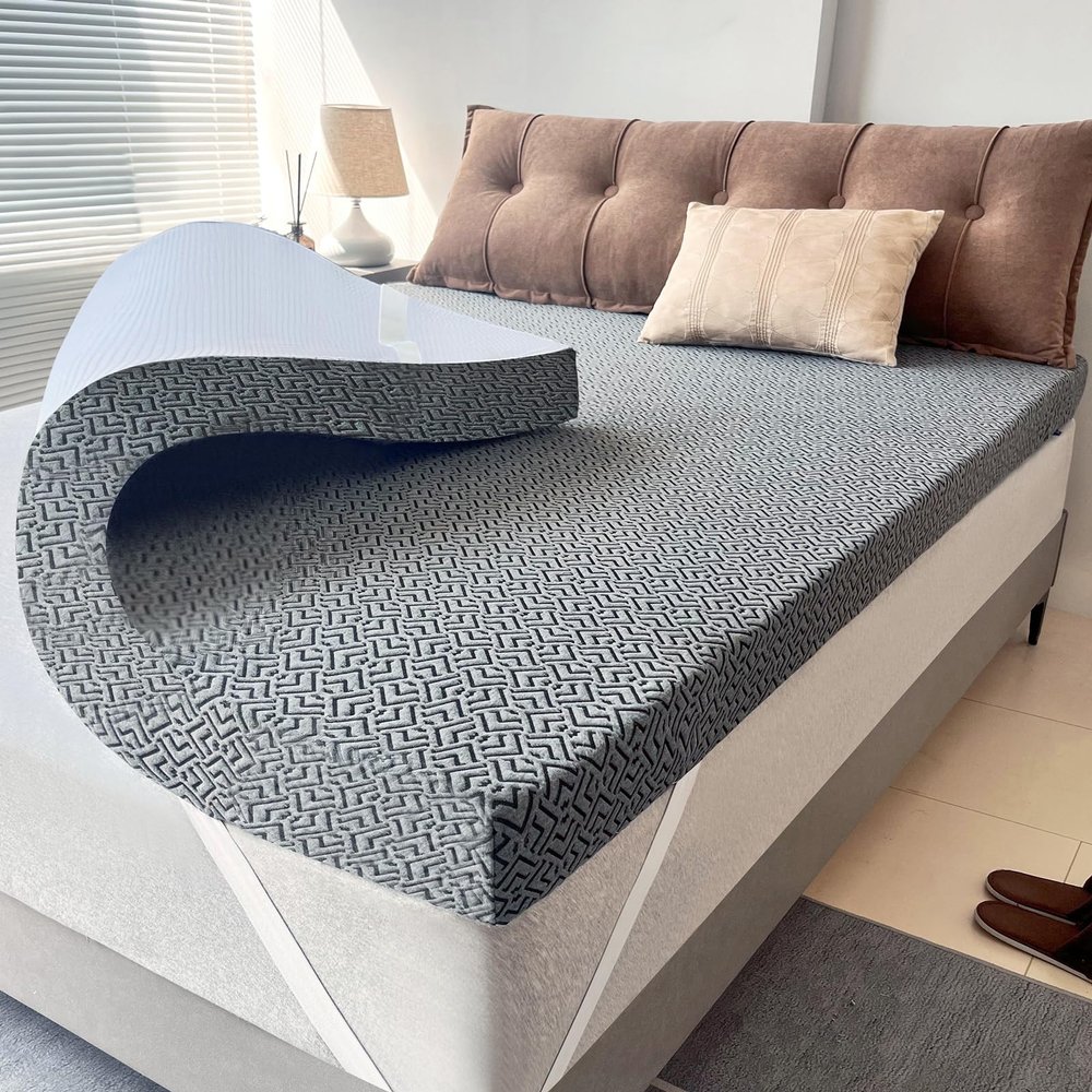 Airensky 3 Inch Memory Foam Mattress Topper, Cooling Gel Infused High Density Twin (39"x75") Topper with Removable Skin-Friendly Cover, Bed Topper for Pressure Relief Back Pain, CertiPUR-US Certified