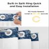 EwdeWwo Christmas No Hook Shower Curtain with Snap in Liner, Blue Snowman Snowflake Shower Curtain for Bathroom Waterproof Winter Xmas Bath Curtain with See Through Mesh Top Window, 36" x 72" view 4