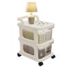 3 Tier Storage Cart, Plastic Storage Drawer Cart Medium Home Rolling Storage Organizer with Clear Drawers and Removeable Casters, White Frame, Set of 1 view 1