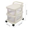 3 Tier Storage Cart, Plastic Storage Drawer Cart Medium Home Rolling Storage Organizer with Clear Drawers and Removeable Casters, White Frame, Set of 1 view 3