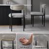 Morden Fort Modern Dining Chairs Set of 6, Boucle Upholstered Kitchen Chairs with Open Back and Black Metal Frame for Dining Room, Kitchen and Reception view 3