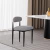 Morden Fort Modern Dining Chairs Set of 6, Boucle Upholstered Kitchen Chairs with Open Back and Black Metal Frame for Dining Room, Kitchen and Reception view 4