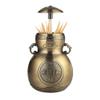 SABALON Toothpick Box Toothpick Holder Toothpick Box Creative Automatic Press Metal Toothpick Holder Chinese Style Retro Minimalist Living Room Household Toothpick Jar Toothpick Dispenser(A) view 1