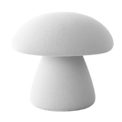 SUZEPER Mushroom Foot Stool Ottoman, Velvet Padded Vanity Stool with Solid Wood Frame, Soft Footrest Stool for Living Room Bedroom Entryway(11.8x13.7in, White)
