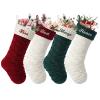 SearchI Personalized Christmas Stocking, 18 Inches Large Custom Family Christmas Stocking with Names Customized Knit Embroidered Xmas Stockings Initial Knitted Fireplace Hanging Stockings (2 Pcs) view 1