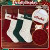 SearchI Personalized Christmas Stocking, 18 Inches Large Custom Family Christmas Stocking with Names Customized Knit Embroidered Xmas Stockings Initial Knitted Fireplace Hanging Stockings (2 Pcs) view 2