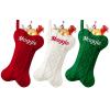 SearchI Personalized Dog Christmas Stocking, Large Bone Shape Cable Knit Custom Name Embroidered Dog Xmas Stockings, Knitted Hanging Stockings Pets (2 Pcs) view 1