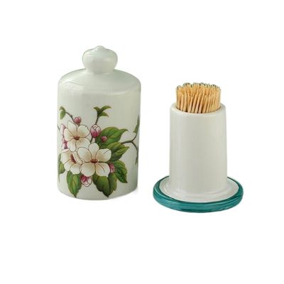 SABALON Toothpick Box Toothpick Holder Ceramic Hand-Painted Toothpick Jar Home Restaurant Toothpick Box Cotton Swab Storage Box Multi-Purpose Storage Jar Toothpick Dispenser(D)