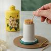 SABALON Toothpick Box Toothpick Holder Ceramic Hand-Painted Toothpick Jar Home Restaurant Toothpick Box Cotton Swab Storage Box Multi-Purpose Storage Jar Toothpick Dispenser(D) view 3