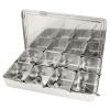 Jwthee 8 Grids Seasoning Box, aluminum alloy seasoning box spice jar organizer seasoning rack box set jar spice container with lids and spoons view 1