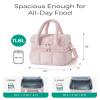 BAGSMART Lunch Bag Women, Double Deck Insulated Lunch Box, Quilted Puffer Lunch Tote, Leakproof, Durable & Reusable Large Lunch Cooler For Work Picnic Travel Meal Prep, Pink view 4