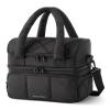 BAGSMART Lunch Bag Women, Double Deck Insulated Lunch Box, Black view 1