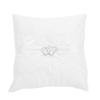 Jwthee Rings Bearer Pillow, Double Heart Hollow Satin Lace Pearl Ivory Wedding Rings Cushion Elegant Bowknot Decor Wedding Party Rings Pillow view 1