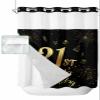 21th Birthday Shower Curtain No Hooks and Liner Set,Star Cake Fireworks Golden Black Hotel Style Fabric Bathroom Shower Curtains Waterproof Polyester Bath Spa Bathtub Curtain with Sheer Window,72"x78" view 2
