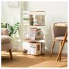 TUOYIBO 360 Rotating Bookshelf Spinning Bookshelf Tower 360 Swivel Bamboo Bookcase Clear Acrylic Bookcase Tall Bamboo Rotating Storage Display Rack Standing Shelves,Clear,3 Tier view 1