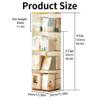TUOYIBO 360 Rotating Bookshelf Spinning Bookshelf Tower 360 Swivel Bamboo Bookcase Clear Acrylic Bookcase Tall Bamboo Rotating Storage Display Rack Standing Shelves,Clear,3 Tier view 2