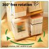 TUOYIBO 360 Rotating Bookshelf Spinning Bookshelf Tower 360 Swivel Bamboo Bookcase Clear Acrylic Bookcase Tall Bamboo Rotating Storage Display Rack Standing Shelves,Clear,3 Tier view 3