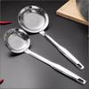 2024 New Fine Mesh Stainless Steel ColanderProfessional 304 Stainless Steel Long Handle Skimmer Spoon Strainer Oil FilterKitchen Cooking Strainer Oil Filter Skimming Grease and Foam (1PCS-S) view 2