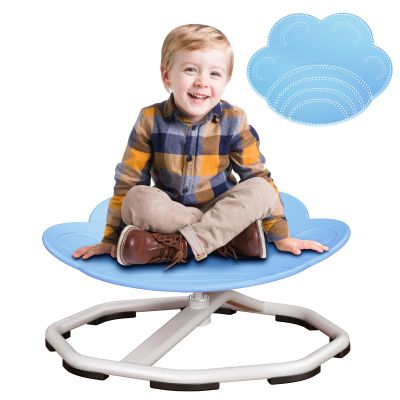 Qusases Sensory Swivel Chairs for Kids, Spinning Chair for Autistic Kids, Sit and Spin Sensory Toys, Training Body Coordination, Autism ADHD Chairs Indoor Outdoor Play Equipment (Blue)