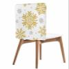AMZRicher Christmas Chair Back Covers for Dining Chairs 8 Pack, Yellow Gray Winter Snowflake Christmas Washable Removable Chair Slipcover Back Chair Protector for Wedding Baby Shower Party view 1
