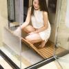 SUZEPER Solid Wood Non-Slip Bath Mats for Seniors/Pregnant Woman, Natural Square/Rectangle Shower Mat with Handle, Indoor Outdoor Wooden Large Floor Mats(30x70cm(12x28inch), Natural) view 3