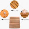 SUZEPER Solid Wood Non-Slip Bath Mats for Seniors/Pregnant Woman, Natural Square/Rectangle Shower Mat with Handle, Indoor Outdoor Wooden Large Floor Mats(30x70cm(12x28inch), Natural) view 4