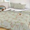 Quilt Set Twin XL 3 PCS Quilted Bedspread-Thin Soft Cozy, Vintage Rustic Floral Light Pink Roses Leaves Sage Green Reversible Stitched Quilt Coverlet Bedding Sets with Pillow Shams for All Season view 2