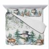 Quilt Set Full Size 3 PCS Quilted Bedspread-Thin Soft Cozy, Christmas Winter Snowman Squirrel Deer Xmas Tree Blueberry Reversible Stitched Quilt Coverlet Bedding Sets with Pillow Shams for All Season view 1