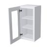 RTA Solid Wood Tall Glass Door Wall - Mounted Cabinet - 1 Glass Insert Door and 2 Shelves in Bathroom Medicine Cabinet, Kitchen for Storage ,Display - Glass Not Included (White 18W12D30H) view 4
