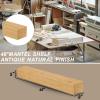ROOMTEC Fireplace Mantel,48" Wood Floating Fireplace Shelves,Wall Mounted Wooden Display Shelving,Handcrafted Wood Brack,Natural Mantels Over Fireplace | 48" x 8" x 5"-Natural Wood view 2