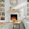 ROOMTEC Fireplace Mantel,48" Wood Floating Fireplace Shelves,Wall Mounted Wooden Display Shelving,Handcrafted Wood Brack,Natural Mantels Over Fireplace | 48" x 8" x 5"-Natural Wood view 3