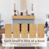 ROOMTEC Fireplace Mantel,48" Wood Floating Fireplace Shelves,Wall Mounted Wooden Display Shelving,Handcrafted Wood Brack,Natural Mantels Over Fireplace | 48" x 8" x 5"-Natural Wood view 4