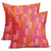 Preppy Pink Orange Pillow Covers 20X20 Inch Hot Pink Retro 70s Abstract Brush Aesthetic Decorative Cotton Linen Seasonal Pillow Cases Set of 2 College Trendy Funky Dormitory Home Decor For Bed Couch view 1