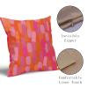 Preppy Pink Orange Pillow Covers 20X20 Inch Hot Pink Retro 70s Abstract Brush Aesthetic Decorative Cotton Linen Seasonal Pillow Cases Set of 2 College Trendy Funky Dormitory Home Decor For Bed Couch view 3