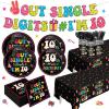 171pcs 10th Birthday Party Supplies Out Single Digits I'm 10 Plates Napkins Tableware Set Disposable Paper Cups Tablecloth Banner for Girl's 10th Birthday Party Decorations Serve 24 Guests view 1