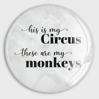 His is My Circus and These are My Monkeys Magnets Refrigerator Glass Cute Magnets Motivational Quote Magnets for Fridge Strong Magnets for Whiteboard Office Cabinets Kitchen School