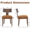 Janoray Farmhouse Dining Chairs Set of 4, Dark Brown Wooden Upholstered Velvet Orange Chairs with T-Shape Back view 2