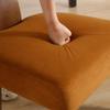 Janoray Farmhouse Dining Chairs Set of 4, Dark Brown Wooden Upholstered Velvet Orange Chairs with T-Shape Back view 4