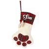 Personalized Paw Short Plush and Polyester Son Christmas Stocking Santa Socks with Name Custom for Xmas Party Decoration Gift for Family Friends 16.9 x 11.8 Inch view 1