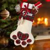 Personalized Paw Short Plush and Polyester Son Christmas Stocking Santa Socks with Name Custom for Xmas Party Decoration Gift for Family Friends 16.9 x 11.8 Inch view 3