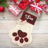 Personalized Paw Short Plush and Polyester Son Christmas Stocking Santa Socks with Name Custom for Xmas Party Decoration Gift for Family Friends 16.9 x 11.8 Inch view 4