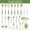 Kikcoin 43Pcs Kitchen Utensils Set - Silicone Cooking Utensil Set, Dishwasher Safe Spatula for Non-stick Cookware, 446F Heat Resistant Kitchen Gadgets with Holder BPA Free, Avocado Green view 2