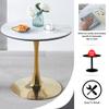 Nimaolt Round Dining Table Set for 4, Modern White Gold Kitchen Table and Chair Set, 31.5" Pedestal Dining Room Table Leisure Coffee Table with 4 Upholstered Chairs for Small Place Office view 4