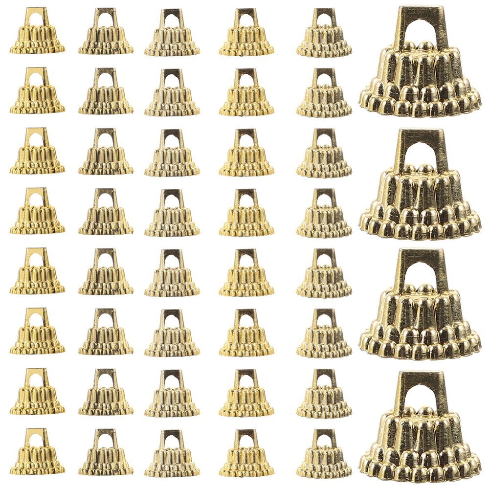 Kichvoe Round Christmas Ornament Caps Plastic Christmas Replacement Ornament Hangers Caps for Christmas Tree Glass Porcelain Ceramic DIY Decor Golden- About 200PCS