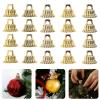 Kichvoe Round Christmas Ornament Caps Plastic Christmas Replacement Ornament Hangers Caps for Christmas Tree Glass Porcelain Ceramic DIY Decor Golden- About 200PCS view 2