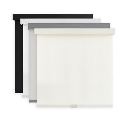 AOSKY Light Filtering Roller Shades Cordless Blinds for Windows, 1% Openness Free-Stop Shades with Valance, Thermal Insulated Fabric, UV Protection, Natural Woven Blinds43" W x 72" H, Ivory