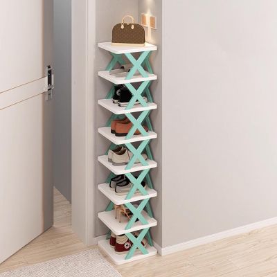 Tall Shoe Rack, Shoes Rack for Entrance, Multi-Layer Stackable Shoe Rack, Foldable Shoe Rack, Narrow Shoe Rack for Space Saving Shoe Storage, DIY Combination, Toolless Installation