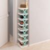 Tall Shoe Rack, Shoes Rack for Entrance, Multi-Layer Stackable Shoe Rack, Foldable Shoe Rack, Narrow Shoe Rack for Space Saving Shoe Storage, DIY Combination, Toolless Installation view 1